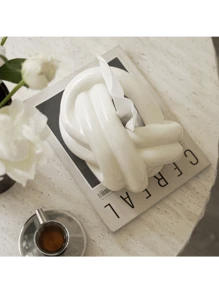 陶瓷趣结纸巾盒加厚陶瓷欧式现代家用抽象茶几桌面米色北欧装饰创意结纸巾盒乔迁礼物