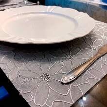 Placemat Set 06 Pieces Waterproof Super Resistant, Sophisticated And Modern, Table Set With Shine - 6 花卉蕾絲 - 查看 2