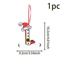 1 件圣诞主题 DIY 26 个字母挂饰，木制装饰，圣诞帽红色字母袜子，适用于圣诞树装饰，DIY 名称。可书写。，圣诞节 - 彩色 - 查看 17