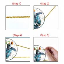 1pc Turtle & Succulent Sun Catcher, 2D Acrylic Painted Glass Window Hanging Decor For Porch, Garden, Office, Bedroom, Ocean Themed Home Decoration,Home Decor ,Room Decor,Wall Decor Gifts Birthday Graduation - Multicolor - View 6