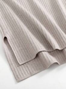 Herfst Winter Tweedelige Dames Rib Trui Trainingspak Gebreide Warme Broekset