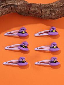 6 pièces Chapeaux magiques de chauve-souris d'Halloween, pinces à cheveux en acrylique de chauve-souris pour la fête de rue décontractée, pinces à franges de chapeau magique d'araignée pour la fête de costume de vacances