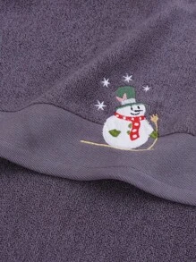 QIBHI 3/2/1pc Christmas Snowman Embroidered Bath Towel/Hand Towel, Christmas Gift, Couple Matching Party Towel/Bath Towel, Christmas Decoration Shower Towels For Beaty Salon, Hotel Sports, Home Essentials, Towel, Skin Care Bath Towel Sheet