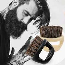 1 pieza Cepillo para bigote, cepillo limpiador y acicalador de barba para el cuidado del pelo y el cuello de hombres - Multicolor - Ver 1