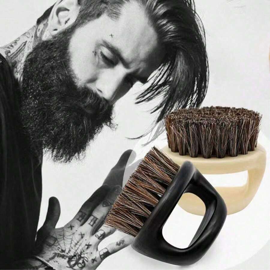 1 pieza Cepillo para bigote, cepillo limpiador y acicalador de barba para el cuidado del pelo y el cuello de hombres - Multicolor - Ver 1