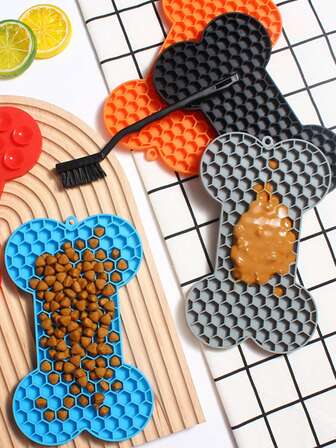 Silicone Pet Lick Mat, Dog Cat Slow Feeder Mat, Anti-Gulping Feeding Pad