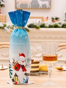 1pc Christmas Decoration Supplies, Holiday Plush Wine Bottle Cover, Cartoon Print Red Wine Bottle Sleeve, Champagne Bag, Christmas Restaurant Decor Accessories,Bottle Gift Sets, Home Decoration, Restaurant, Bar, Cafe, Wedding, Party Decoration, Friend Gift, Christmas Gift, New Year Gift.,Christmas Gifts,Merry Christmas - Multicolor - View 14