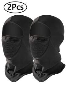 2 件拉法帽全脸面罩冬季防风拉法帽颈部防晒透气面罩太阳/紫外线面罩 UPF 50+ 滑雪面罩颈套脸围巾户外运动万圣节