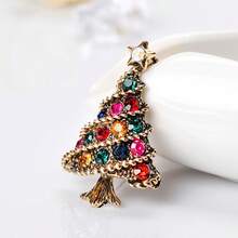 1PC   Christmas Tree Brooch Holiday Jewelry Brooches Pin For Christmas Gift - Multicolor - View 1