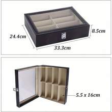 Brillenbox für 8 FäCher Brillen Sonnenbrillen Aufbewahrung Brillenbox FüR Mehrere Brillen Brillenaufbewahrung Mehrere Brillen für Onnenbrillen Glas Schmuck 33.3x24.4x8.5cm