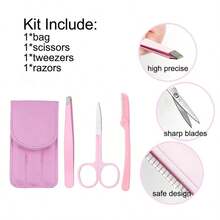 4pcs/Set Cut Lace Scissor Wig Pre-Plucked Hairline Tweezer Lace Frontal Install Set - Multicolor - View 3