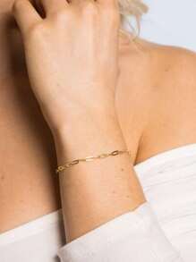 1 件简约 925 纯银手链，时尚轻巧的女士设计珠宝