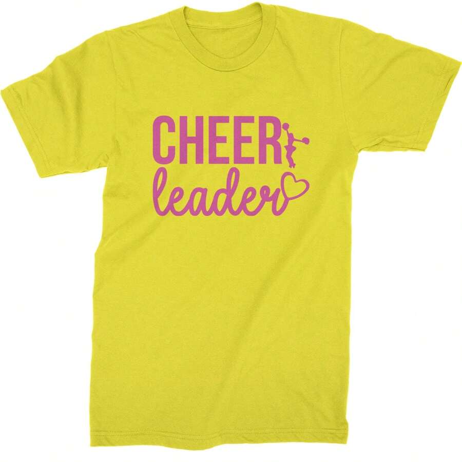 Cheerleader Heart Love Mens T-Shirt - 黃色 - 查看 1