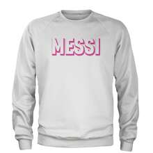 Messi OUTLINE Miami Futbol Adult Crewneck Sweatshirt - trắng - Xem 1