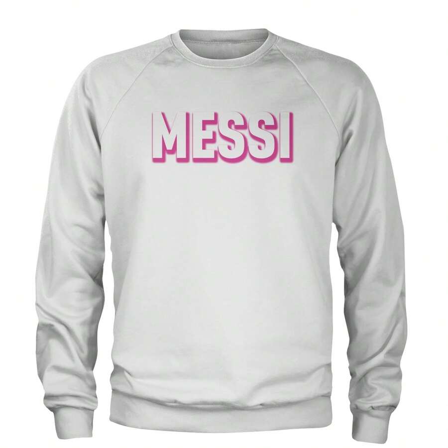 Messi OUTLINE Miami Futbol Adult Crewneck Sweatshirt - trắng - Xem 1