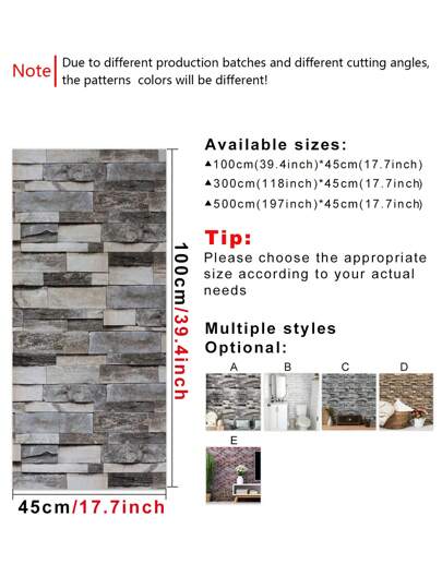 1roll PVC Wand Paper, Retro Brick Pattern Adhesive Roll Home,Renovation Stickers Peel Panels,Wall Wallpapers, ation Items Refresh Your Home,Rama Birthday Graduation view 8