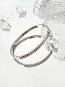 1 Pièce Bracelet Pour Femme En Acier Inoxydable, Couleur Unie, Anti-fading, Simple, Personnalisé, Empilable, Haut De Gamme Et À La Mode