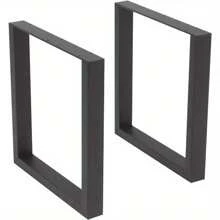 2 Stück Metall Tischbeine 43x40cm Tischbeine Metall Schwarz Tischrahmen Bankrahmen Tischbeine im Industrial-Look Stahl Tischrahmen Wird für Bank Couchtisch Bei DIY Esstisch Schreibtisch - Variante1 - Übersicht 1
