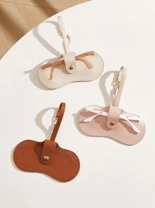 XIANG YU 1 件装皮革太阳镜收纳袋太阳镜盒近视皮革眼镜袋便携式挂袋旅行眼镜夹粉色 - 眼鏡收納夾 - 查看 1