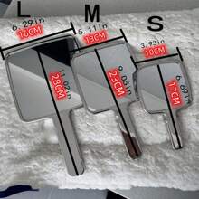 1pc Espelho de maquiagem com alça banhada Alta clareza Beleza portátil compacto redondo/quadrado Espelho de mão Melhores presentes