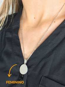 Women's Necklace Cord Men's Necklace 50cm Pendant Prayer Prayer Our Father Silver Gold Stainless Steel Delicate - Bạc - Xem 3