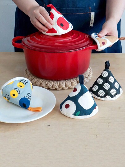 1 Triangular Pot Cover, Kitchen Fabric Insulated Pot Handle Cover, Clay Pot Iron Pot Ear Cover Anti Scald Cap, Kitchen Small Tool