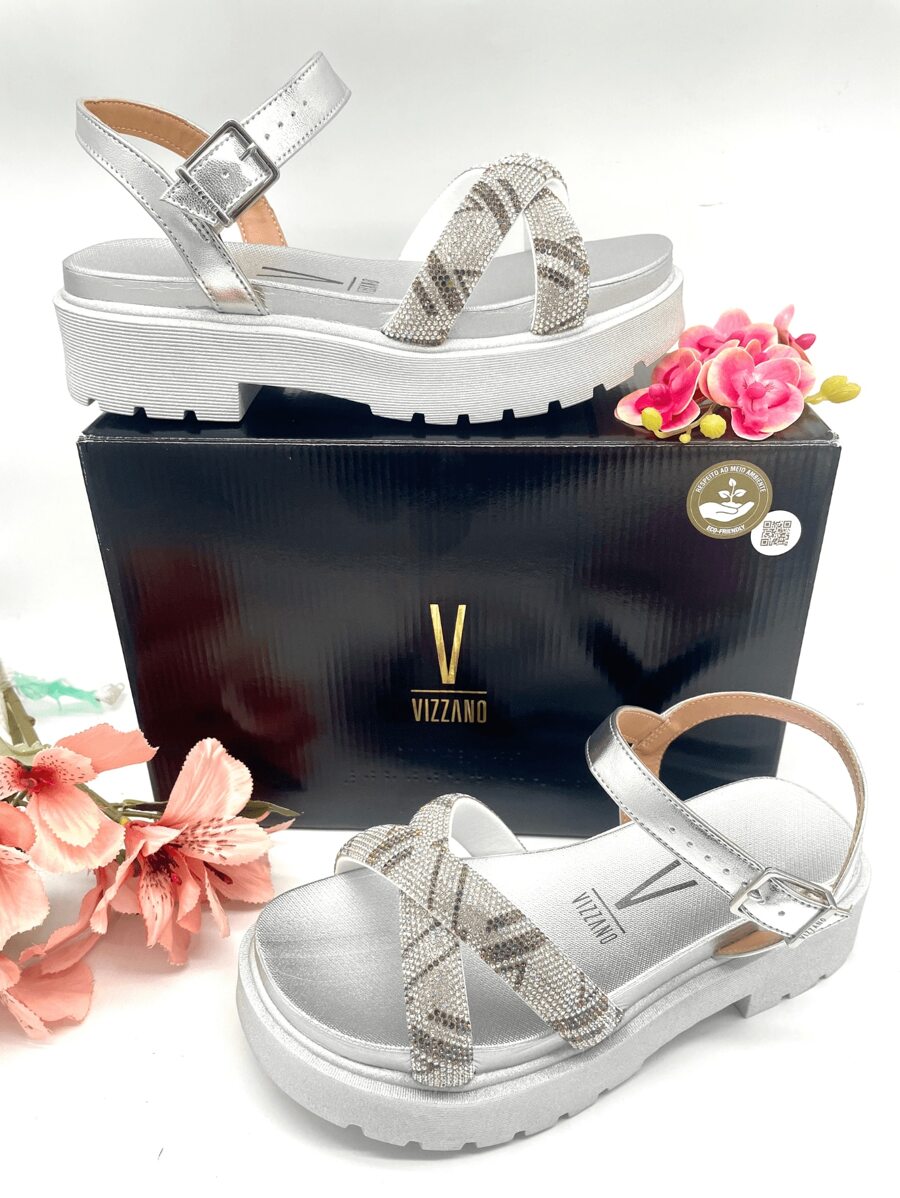 Vizzano Birken Metallic Premium Ready-Strap Crystal Sandal - 水晶白 - 查看 1