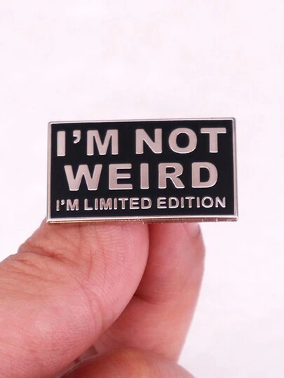 1Pc "I'm Not Weird I'm Limited Edition"Cute Enamel Pin, Daily Wear Brooch For Backpacks And Clothing, Metal Badge With No Plating, Non-Mosaic Fashion Accessory For All Seasons Pin For Clothes Bag Charm School Kpop Teacher Supplies Bag Charms Office Accessories Shirts Jacket Jewelry Christmas Halloween Autumn-Winter Accessories,Suitable For Teens, Youth,Men,Casual, Outdoor, Athletic, Vacation, Graduation Gifts, Birthday, Daily Wear Clothes Pin Funny Teacher Gifts