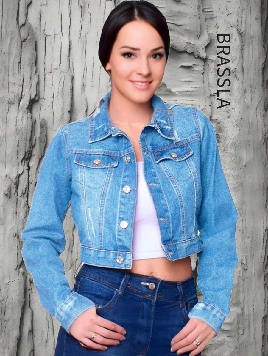 Chamarra de mezclilla casual - Lavado ligero - Ver 1