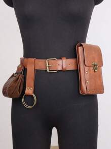 4 件中世纪角色扮演皮带铜币腰包文艺复兴时期连衣裙蒸汽腰带角色扮演万圣节腰带套装角色扮演