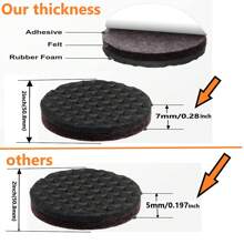 Non Slip Furniture Pads - 44pcs 1 In And 2 In Furniture Grippers, Non Skid For Furniture Legs,Self Adhesive Rubber Furniture Feet, Anti Slide Hardwood Floor Protector For Keep Couch Stoppers