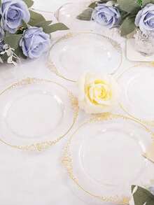 25 Peças Pratos Transparentes de 7,5 Polegadas com Padrão de Dragão para Salada de Frutas, Reutilizáveis e Laváveis, Adequados para Reuniões Familiares, Festas, Atividades ao Ar Livre, Eventos de Integração de Equipe, Presente de Natal