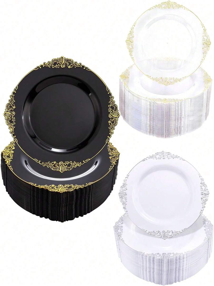 25 Peças Pratos Transparentes de 7,5 Polegadas com Padrão de Dragão para Salada de Frutas, Reutilizáveis e Laváveis, Adequados para Reuniões Familiares, Festas, Atividades ao Ar Livre, Eventos de Integração de Equipe, Presente de Natal