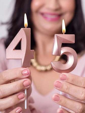 Metallic Numeral Candles For Birthday Party Decoration