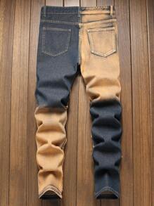 青少年男孩时尚直筒流苏牛仔裤，直筒流苏牛仔裤 - 彩色 - 查看 2