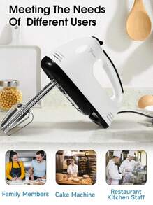 PANCERKA 1 套电动手动搅拌机,7 档手持打蛋器打蛋器,电动搅拌机,家用电器搅拌器,电动食物搅拌机厨房碗辅助搅拌器搅拌 - 美規A型插(110-127V) - 查看 10