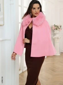 Capa corta de mujer - Rosa - Ver 1