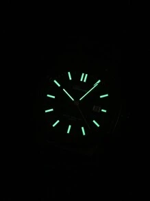 1pc DENVOSI Men's Silicone Band Luminous Scales Fashion Business Waterproof Date Display Quartz Wrist Watch, Casual - Black - View 6