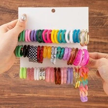 Set de cercei cu lanț lung, 10-40 de perechi, din foi de rășină acrilică, în formă de C