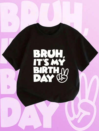 Koszulka z krótkim rękawem na lato dla dziewcząt, na urodziny, prezent dla dziecka, 1 szt.