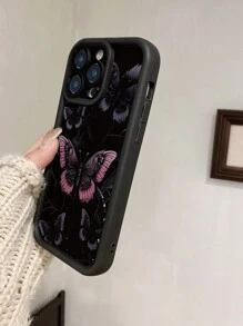 1 个蝴蝶图案保护手机壳，带精密孔设计，兼容 Iphone 11 Pro Max/12 Pro Max/13 Pro Max/14 Pro Max/15 Pro Max/IPhone 16 Plus/IPhone 16 Pro Max、Samsung、Redmi、OPPO/Realme、VIVO、Infinix、Honor、MOTO、Itel、One Plus - 黑色 - 查看 2