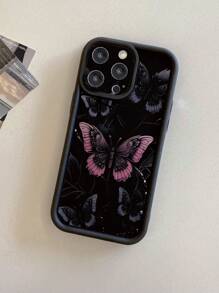 1 个蝴蝶图案保护手机壳，带精密孔设计，兼容 Iphone 11 Pro Max/12 Pro Max/13 Pro Max/14 Pro Max/15 Pro Max/IPhone 16 Plus/IPhone 16 Pro Max、Samsung、Redmi、OPPO/Realme、VIVO、Infinix、Honor、MOTO、Itel、One Plus - 黑色 - 查看 4