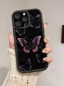 1 个蝴蝶图案保护手机壳，带精密孔设计，兼容 Iphone 11 Pro Max/12 Pro Max/13 Pro Max/14 Pro Max/15 Pro Max/IPhone 16 Plus/IPhone 16 Pro Max、Samsung、Redmi、OPPO/Realme、VIVO、Infinix、Honor、MOTO、Itel、One Plus - 黑色 - 查看 5