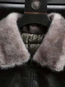 Luxury Faux Leather Jacket With Camel Lining For Men, Warm, Fashionable, Suitable For Autumn/Winter