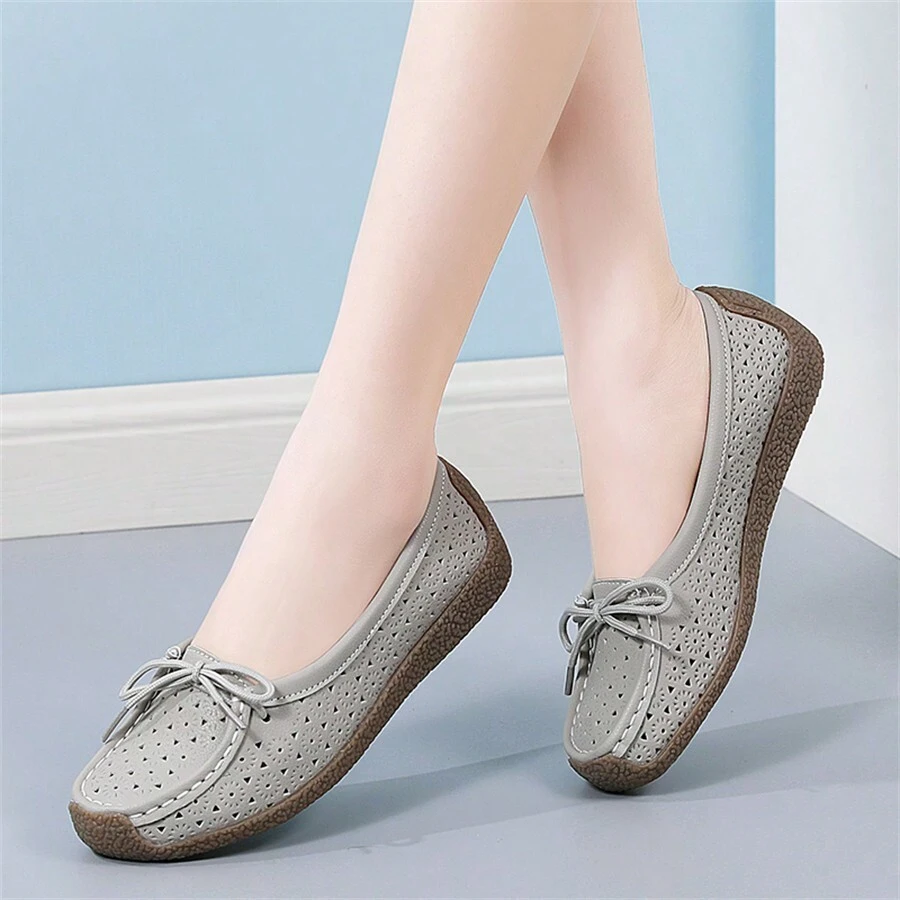 Giày sandal đế mềm hở mũi thoáng khí cho nữ trung niên - Xám - Xem 1