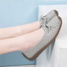 Giày sandal đế mềm hở mũi thoáng khí cho nữ trung niên - Xám - Xem 3
