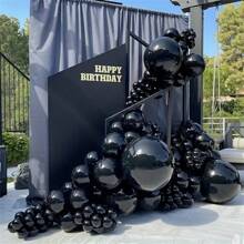 106pcs Black Latex Balloon Set-Available In 18-, 12-, 10-, And 5-Inch Sizes For Birthdays, Weddings, Graduations, Parties, And Anniversaries,Christmas