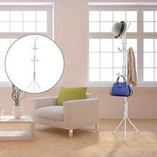 Loft Garderobenständer Free-Standing Coat Stand Aus Metall Moderner Jackenständer in Baumform für Flur Schlafzimmer Büro 12 Haken 175 cm Hoch Stabil Matt Weiß