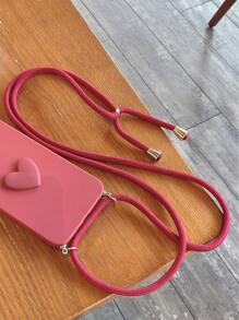 Custodia per telefono a forma di cuore compatibile con con cordino