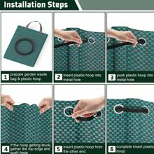 Garden Garbage Bag Heavy-Duty, Green Garden Garbage Bag Reusable, Industrial Fabric And Handle, Garden Garbage Bag, Very Suitable For Collecting Plant Waste Grass And Leaves (500L * 300L * 120L)